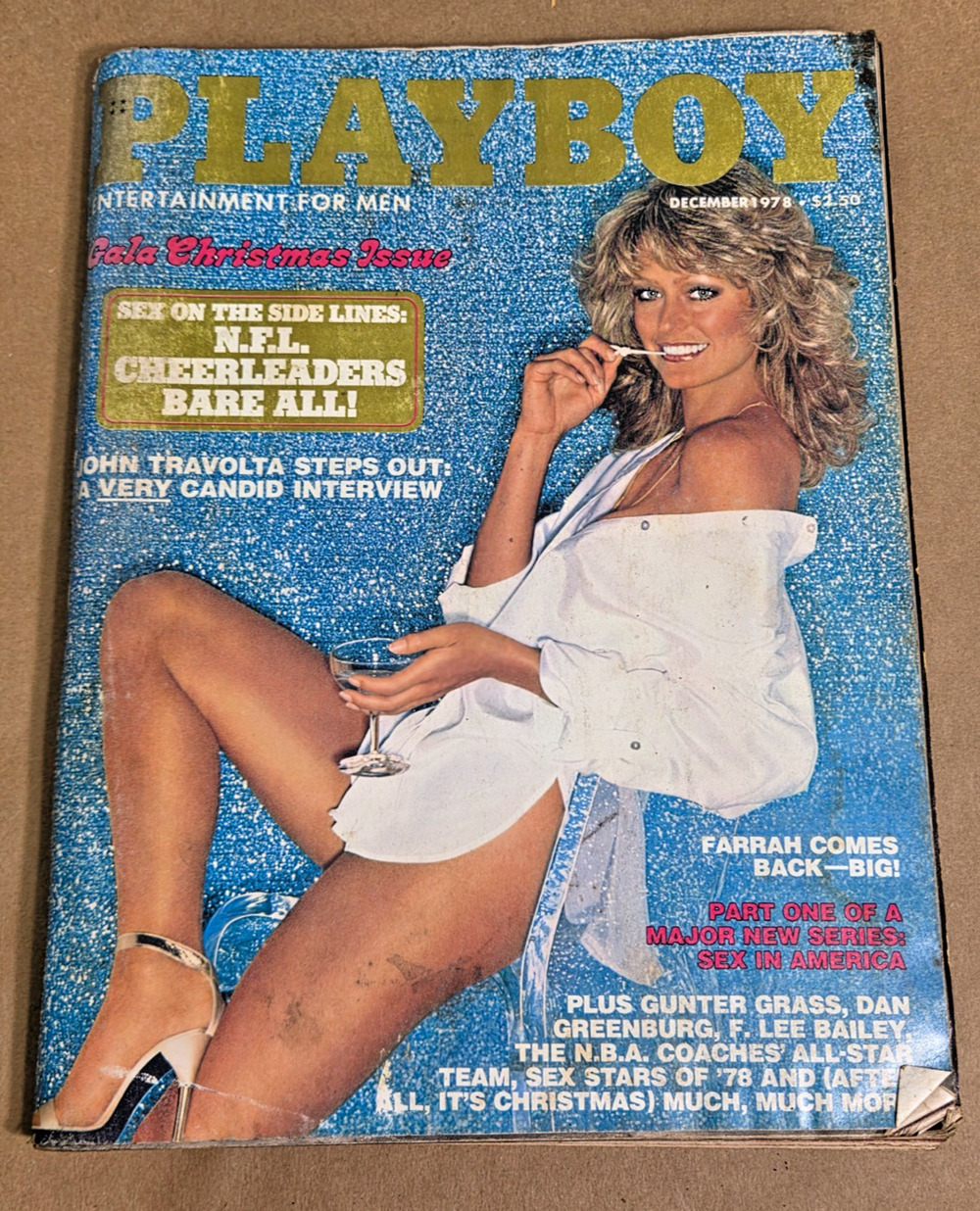 Vintage Playboy December 1978 Farrah Fawcett Cover - Gala Christmas Issue